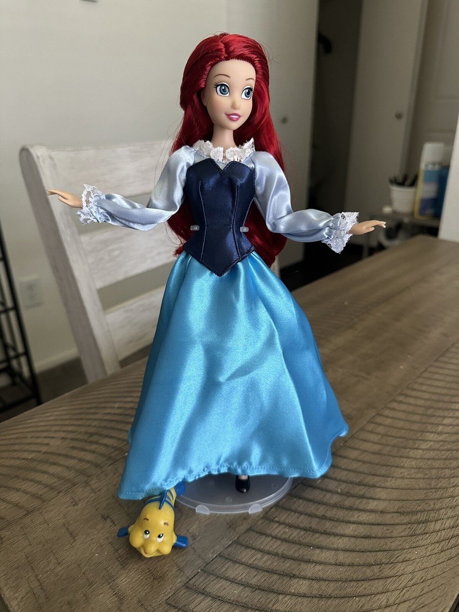 Disney Store Princess Ariel Doll The Little Mermaid Blue Dress