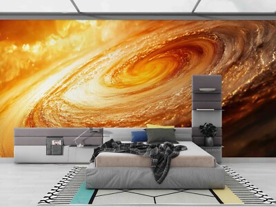 3D Starry Sky Halo Orange Cloud Self-adhesive Removeable Wallpaper Wall Mural