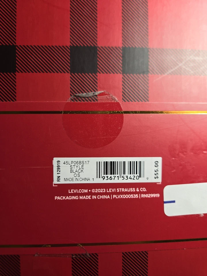 Levi’s PARA HOMBRES Gorro y Bufanda Conjunto de Regalo NEGRO Talla Única Nuevo en Caja MSP $55 Foto 4 de 4