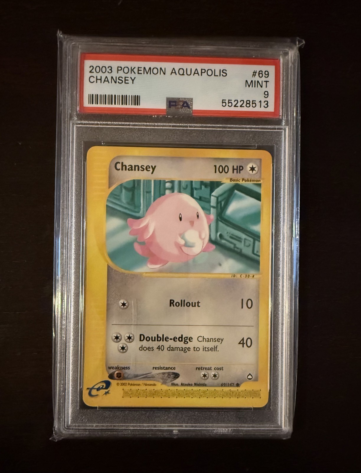 Pokémon 2003 Aquapolis Chansey 69/147 PSA 9 MINT