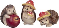 Kunstharz Igel 3Er Set Herbstdeko Gartendeko 10Cm Dekofiguren Garten