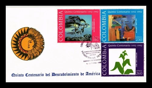 Dr Jim Stamps Columbia 500th Anniversary Discovery of America 3v Set FDC