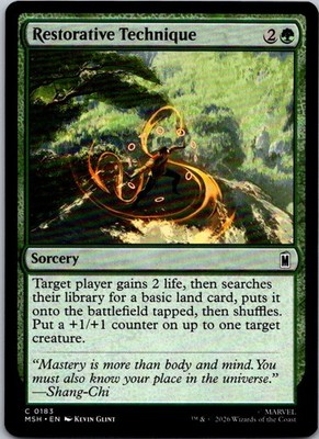 Restorative Technique 183 Common Marvel Super Heroes Magic: The Gathering NM