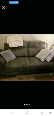 Ashley Furniture Next-Gen DuraPella 2-Seat Faux Leather Reclining Sofa in Gray