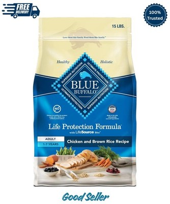Blue Buffalo Life Adult Chicken & Brown Rice Recipe Dry Dog Food, 15-lb bag