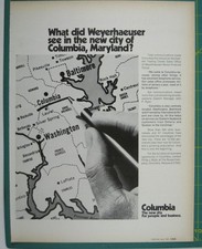 Print Ad What Did Weyerhaeuser Columbia Maryland 1972 Ohio Map Vintage