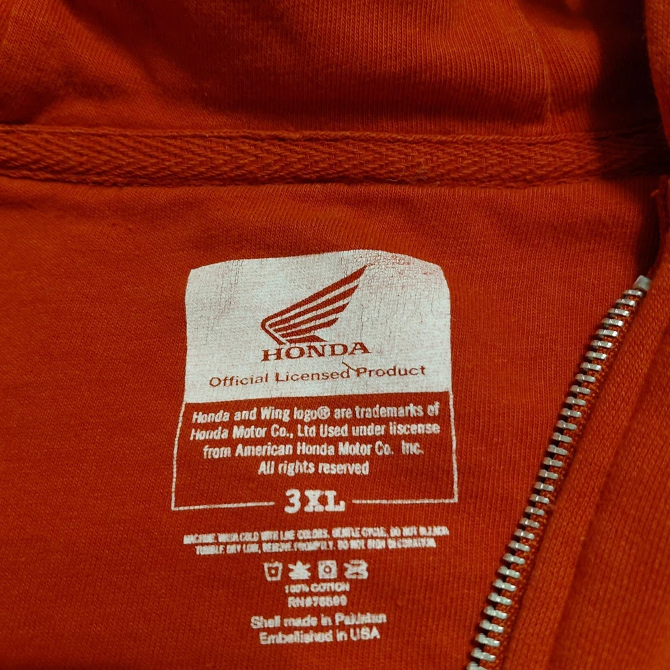 Sudadera con Capucha Vintage Honda Motocross Racing Talla 3XL Cremallera Completa Foto 3 de 4