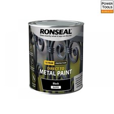 Ronseal 39195 Direct To Metal Paint Black Gloss 750Ml
