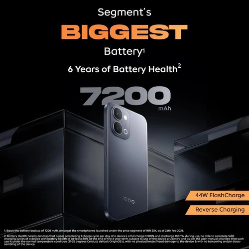 iQOO Z11x 5G (Black, 8GB RAM, 256 GB ) Dimensity 7400-Turbo Global Version. - Picture 3 of 9