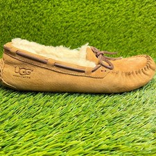 UGG Dakota Womens Size 8 Brown Casual Suede Sheepskin Lace Up Slippers Shoes