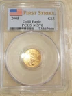 2005  $5 Gold eagle Coin Graded PCGS MS70 First Strike.