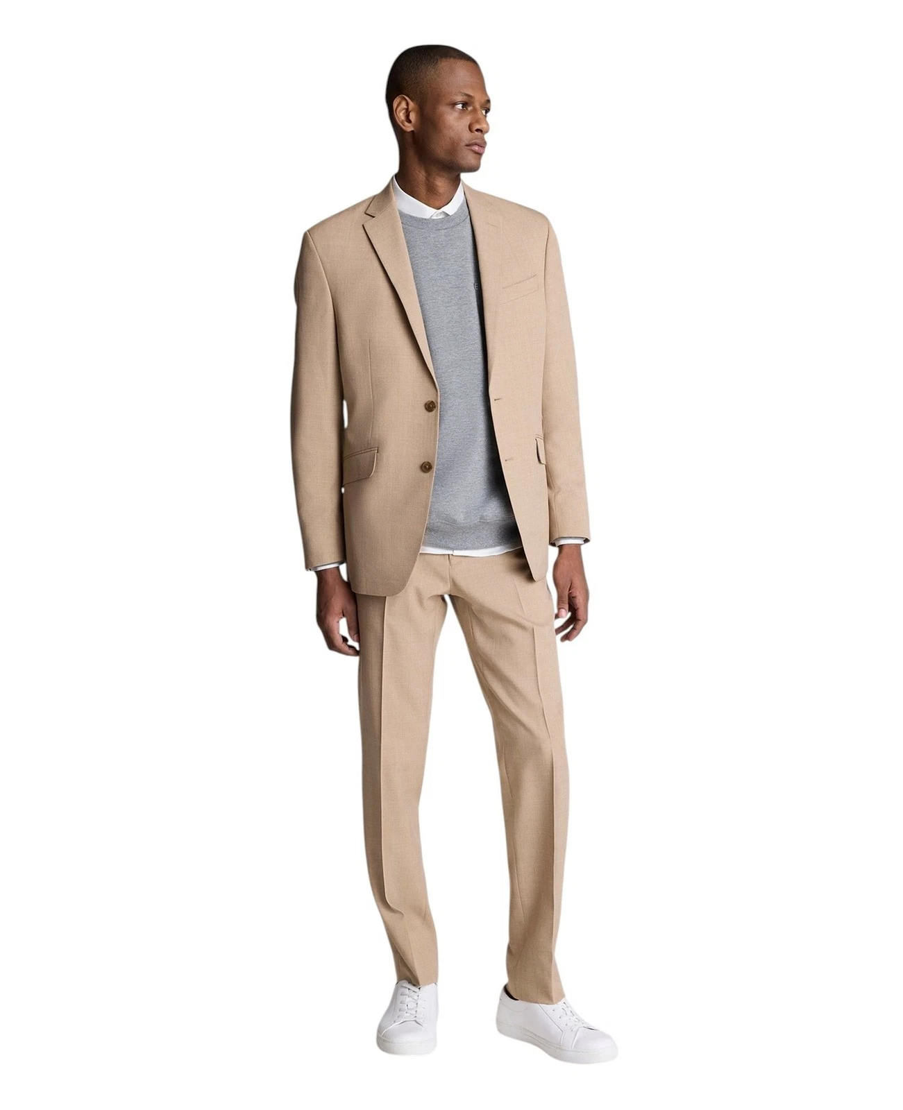 Kenneth Cole Mens Slim fit 2 Piece Suit 36 R / 29 Waist Tan Beige Solid Stretch
Opens in a new windo