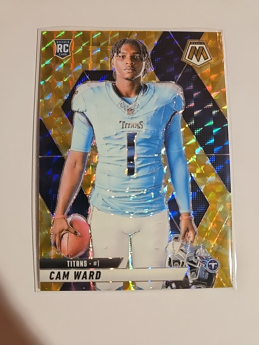 Cam Ward 2025 Mosaic Reactive Yellow Image Variation Rookie #272 Titans