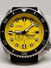 SPLENDIDO OROLOGIO DA UOMO AUTOMATICO SEIKO DIVER 7002-7000 QUADRANTE GIALLO PRODIVER $1200