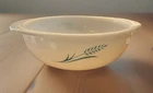 Pyrex White Milk Glass w/Turquoise Blue Wheat #023 1.5 Quart Mixing/Serving Bowl