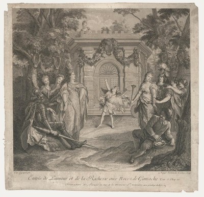 Cochin after Coypel - Engraving, Entrée de L'amour et de la Richesse