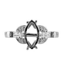 Semi Mount Ring 6X12MM Marquise Shape 925 Sterling Silver Ring for Women/Girls