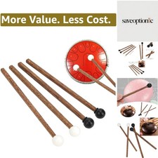 Steel Tongue Drum Mallet, 4 Pieces, 16.5cm/6.5in, Rubber Drumstick Percussion...