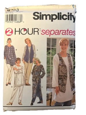 Simplicity 8783 NEW Classic Tunic, Pant and Vest 5 Different Looks Size 18-24