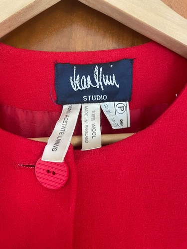 Jean Muir, Jean Muir Vintage Wollkrepp Jacke Größe 12