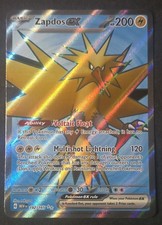 Carta Pokemon 151 2023 ZAPDOS EX Full Art Foil Holo Ultra Rara 192/165