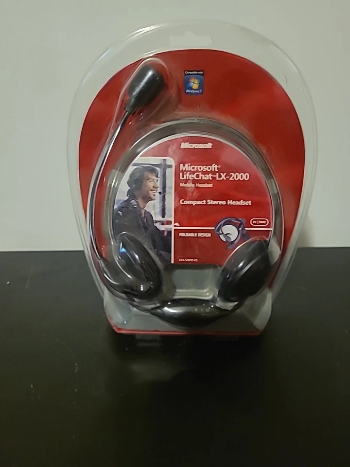 Microsoft Lifechat LX-2000 Compact Mobile Headset Foldable Microphone PC/MAC NIB - Image 2 of 3