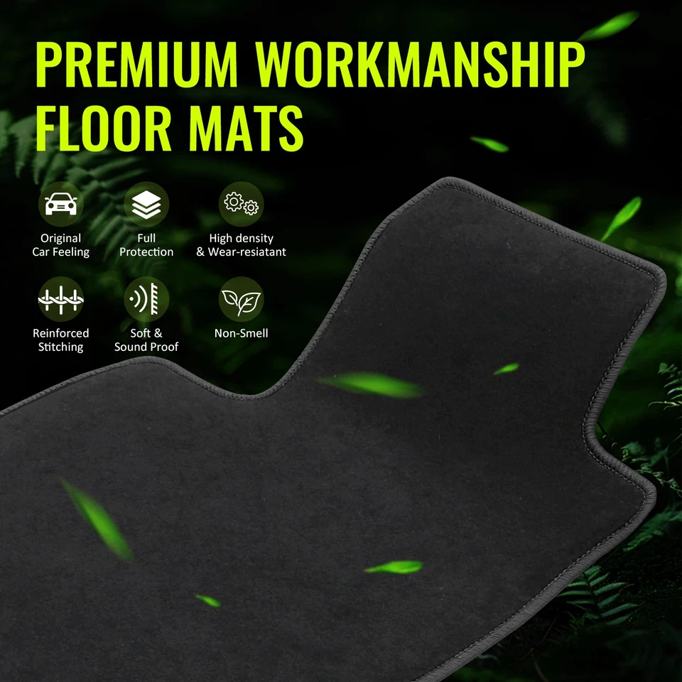 Alfombrillas negras de nailon delanteras traseras para Toyota Corolla 98-02 4 piezas Foto 3 de 4