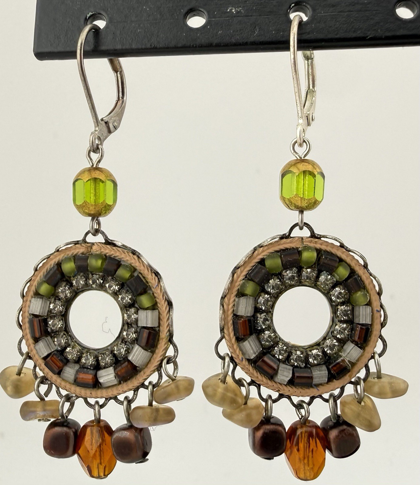 AYALA BAR UNSIGNED SILVERTONE MULTISTONE BEADED L… - image 1