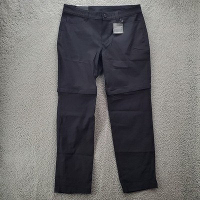 Eddie Bauer Rainier Convertible Pants Womens 12 Straight Leg Hiking Black NWT