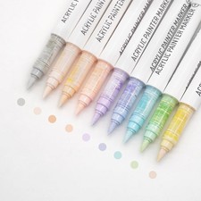 Water Based Acrylic Paint Markers, 9 Colors Acrylic Paint Pens Set with Soft ...