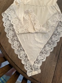 Vintage JCPenney Fantasia Lace Teddy Bodysuit 34 Ivory Union Made USA