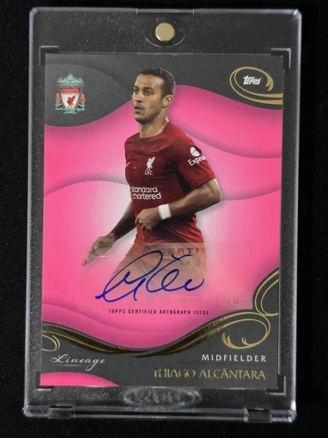 2022/23 Topps Liverpool Lineage Set Thiago Alcantara Pink Auto /80