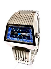 Reserved for benjkni-6354 Vintage 90s Seiko Alba AKA Trapezoid Blue Dial Watch