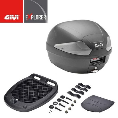 Topcase Klein Motorrad Scooter Schwarz Komplett Platte 29 LT Universell Givi