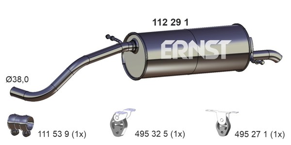 Ernst EndschalldäMpfer (112291) FüR Skoda Fabia I VW Polo Seat Ibiza III |-image