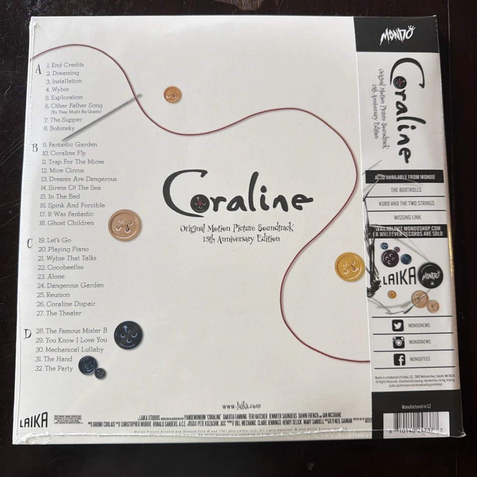 SDCC 2025 Mondo Coraline Vinyl 2XLP 15th Anniversary Var Ed of 500 🆕🎙️ - Image 2 of 2