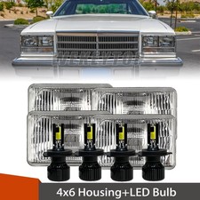 4x6 Led Headlights Hilow Housing With H4 Led Bulb For Buick Regal 1973-1977