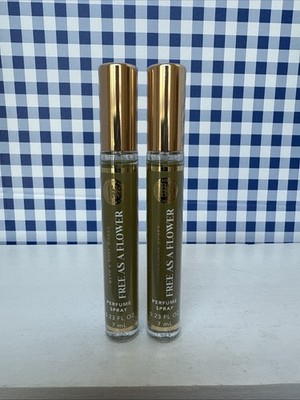 Two (2X) ~Bath & Body Works ~ FREE AS A FLOWER ~ MINI PERFUME SPRAY ~TRAVEL SIZE