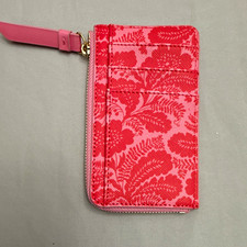Women s Pink Floral Zip-Around Wallet with Card Slots