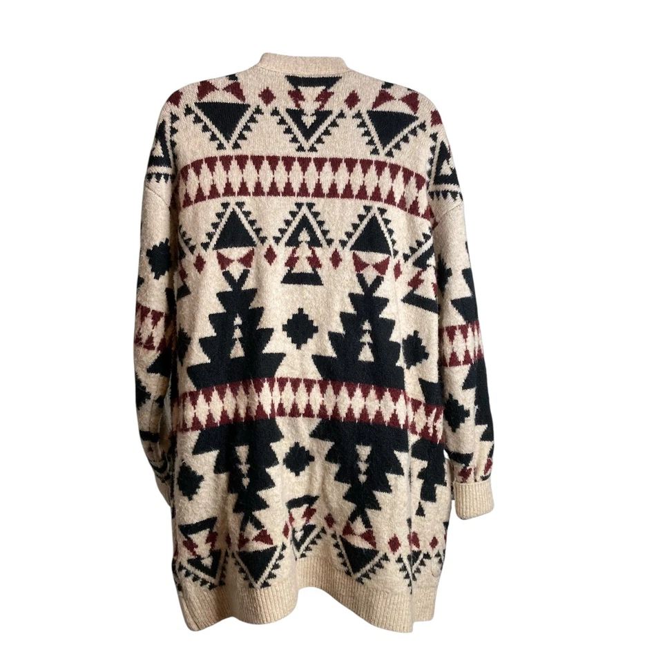 Lucky Brand Women's Tribal Aztec Print Open Front Cardigan Size S Western Layers - Image 2 of 4