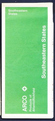 SOUTHEASTERN STATES Highway Map  -ARCO Atlantic Richfield  -