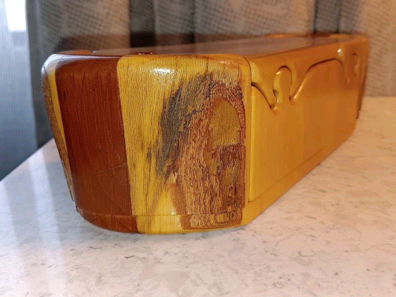 Raw Edge 9 Piece Multi Wood Puzzle Box 