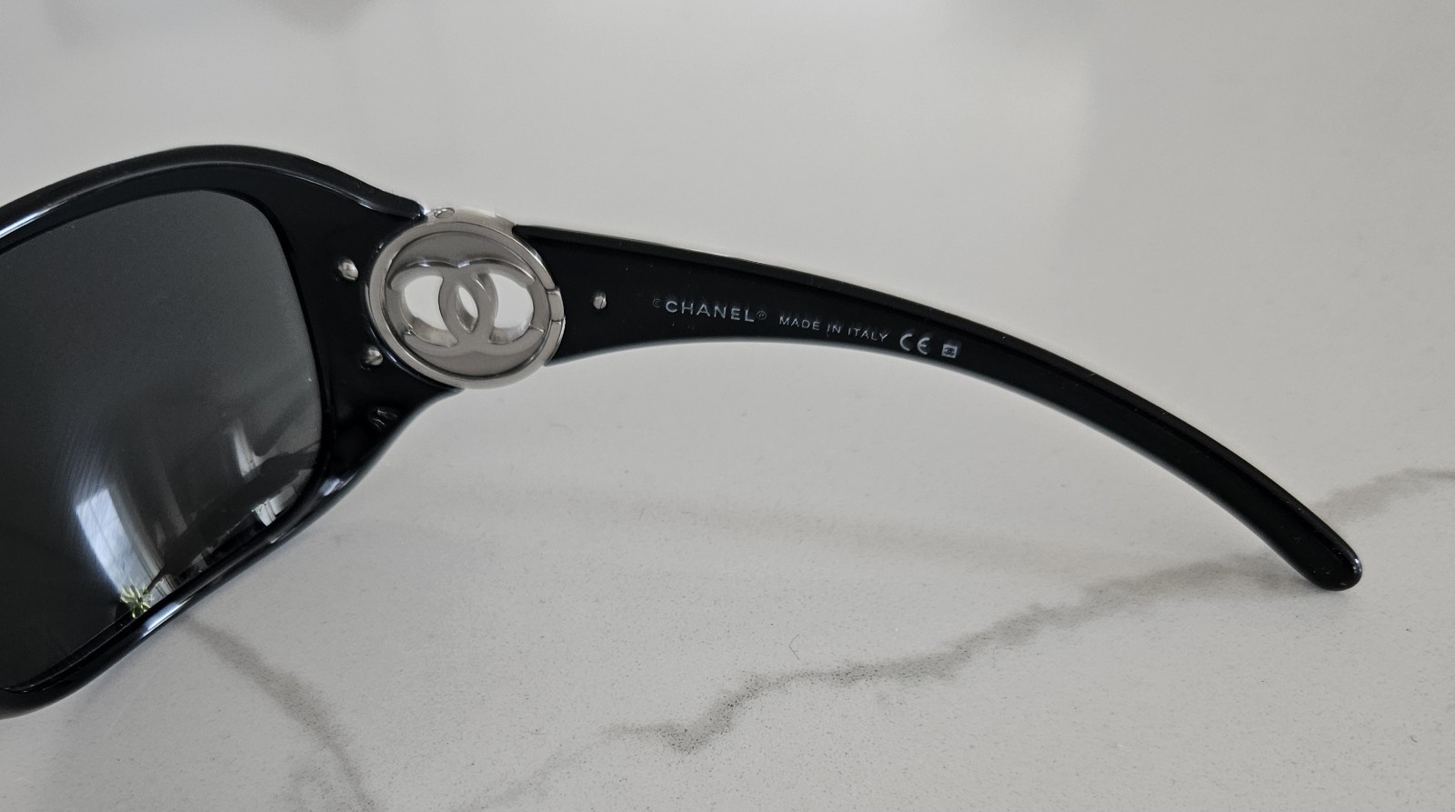 Chanel Women's Sunglasses, Vintage Y2K 6023 c.501/87, 65-17, Black/Silver, +case thumbnail 5