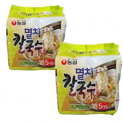 Nongshim Anchovy Kalguksu 10-Pack (5x2) Savory Seafood Broth Non-Fried Noodle