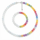 Dopamine Necklace UV Reactive Colorful Rainbow Beaded Necklace Dopamine Jewel...