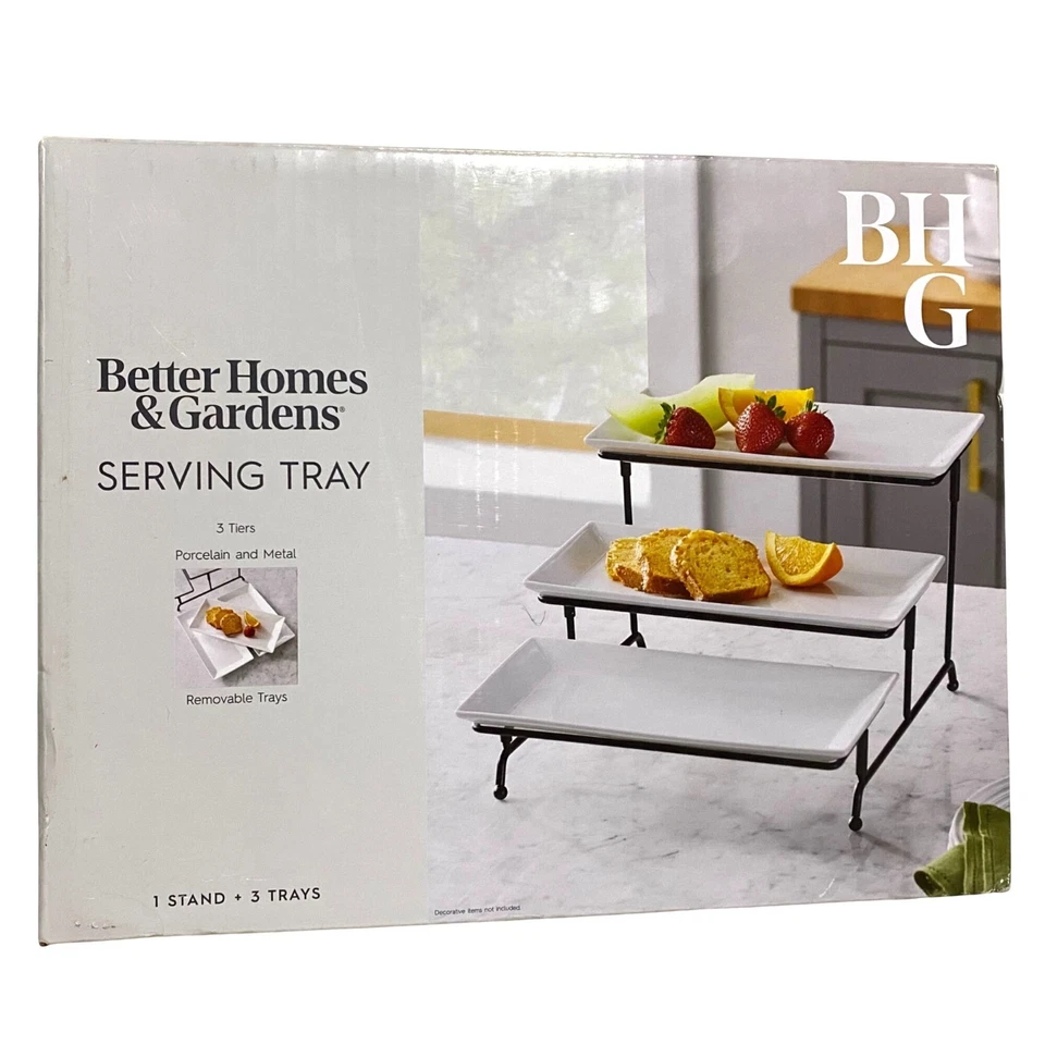 Better Homes & Gardens 3 Tier Serving Tray Thanksgiving Christmas Dinner Party - Image 3 of 4