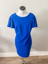Calvin Klein Cape Cocktail Dress in Royal Blue - Size 8