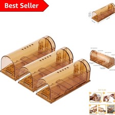 Kids & Pets Safe Live Mouse Trap - Reusable, Easy Set Humane Mouse Traps, 3 Pack