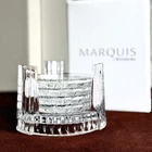 Set Marquis Waterford Crystal Diamond Pattern Coasters & Holder Rack W Box  Vtg