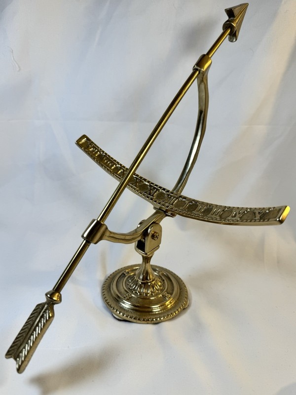 Vintage Neoclassical Heavy Brass Garden Armillary Sphere Sundial Roman Numeral